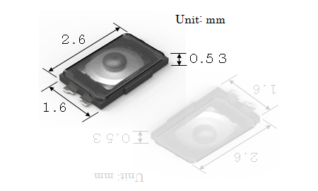 同時(shí)實(shí)現(xiàn)2.6×1.6mm的小尺寸和防塵防水性能 開發(fā)并開始量產(chǎn)TACT Switch? 帶凸起表面貼裝型(相當(dāng)于IP67)“SKTA